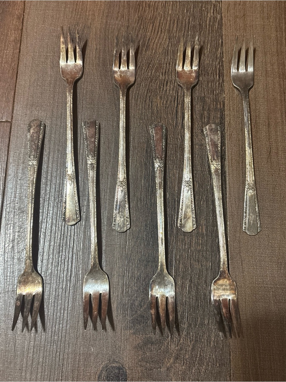 Vintage WM Roger’s International Silver Cocktail Forks - Set of 8